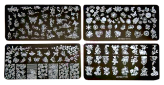 Zdobení na nehty - Velká razítkovací destička motýlci (kolekce 4ks) Y-132, Y-114, Y-116, Y-078